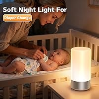 Vista 8 de Table Lamp, Bedside Touch Control Lamp for Bedroom 3 Level Dimmable Warm White Lights with 256 RGB Color Mode Modern Deisgn Smart Nightstand Desktop