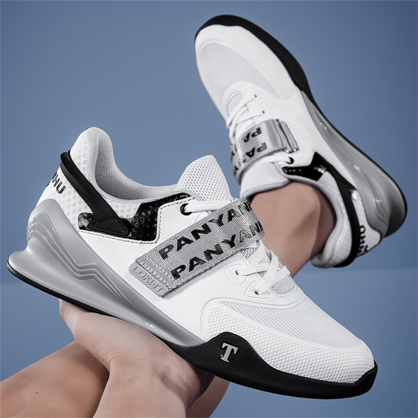 Baskets De Fitness Musculation Unisexes, Montante, Chaussures D'haltérophilie Et De Squat, Semelle en Caoutchouc Antidérapante, Chaussures De Musculation Lourde en Caoutchouc