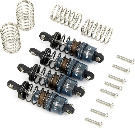 1/10 55MM RC Oil filled Shock Absorbers kit for Tamiya TT-01 TT-02 WR-02 M05 M06 TA05 1:10 On Road Car Upgrades Replace Parts (Grey)