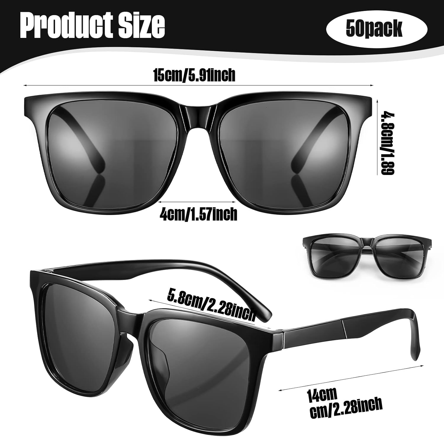 Umigy 50 Pack Sunglasses Bulk for Adult UV Protection Neon Vintage Retro Party Sunglasses Classic Shades Eyewear