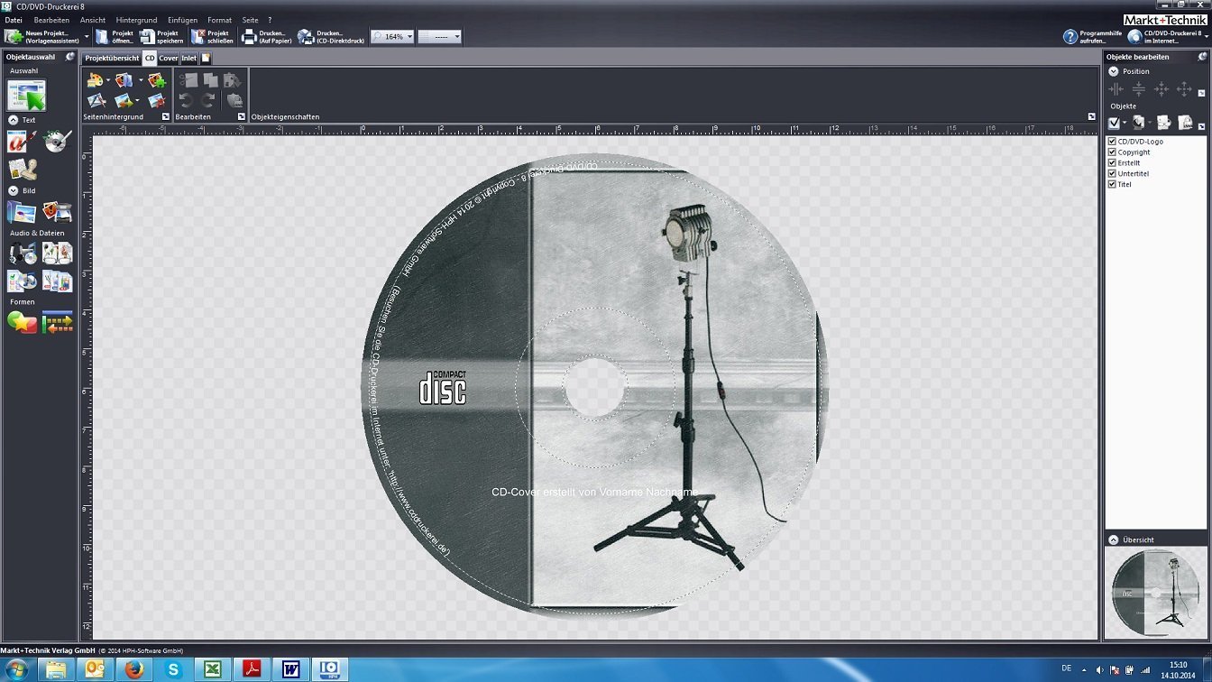 CD/DVD Druckerei 8 - CD/DVD und Blu-ray Covers gestalten - Für Windows 11 / 10 / 8.1 / 8 / 7