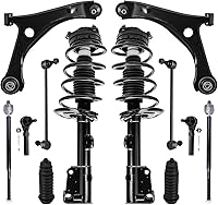 Vista 407 de Detroit Axle - Kit de puntales delanteros para Ford 2000-2004 Focus 2 puntales con muelle helicoidal 2 brazos de control inferiores con rótulas 2001