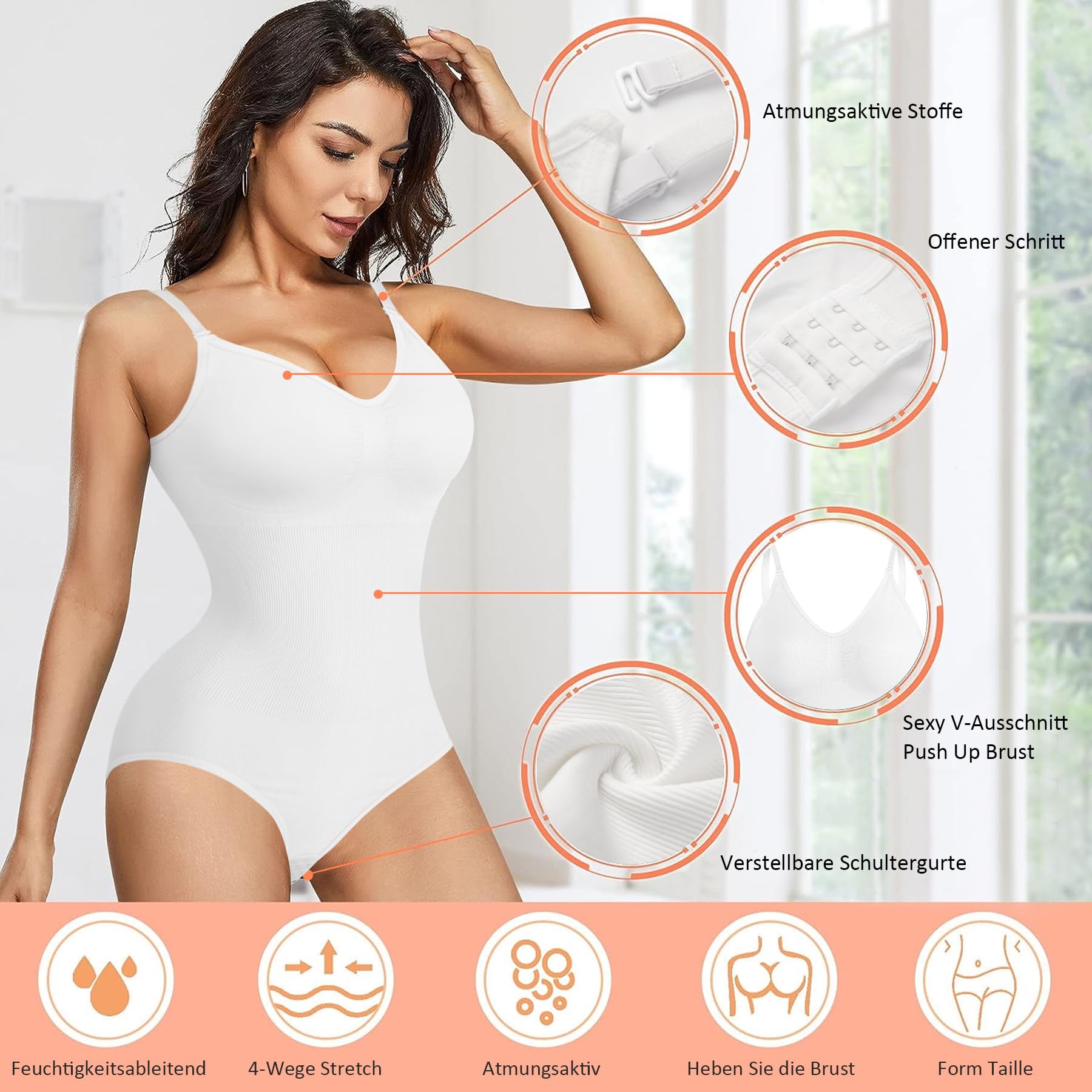Gotoly Shapewear Damen Bauchweg Body Stark Formend Bodysuit Figurenformend Body Shaper Shaping Miederbody Nahtlose Formende Bodys