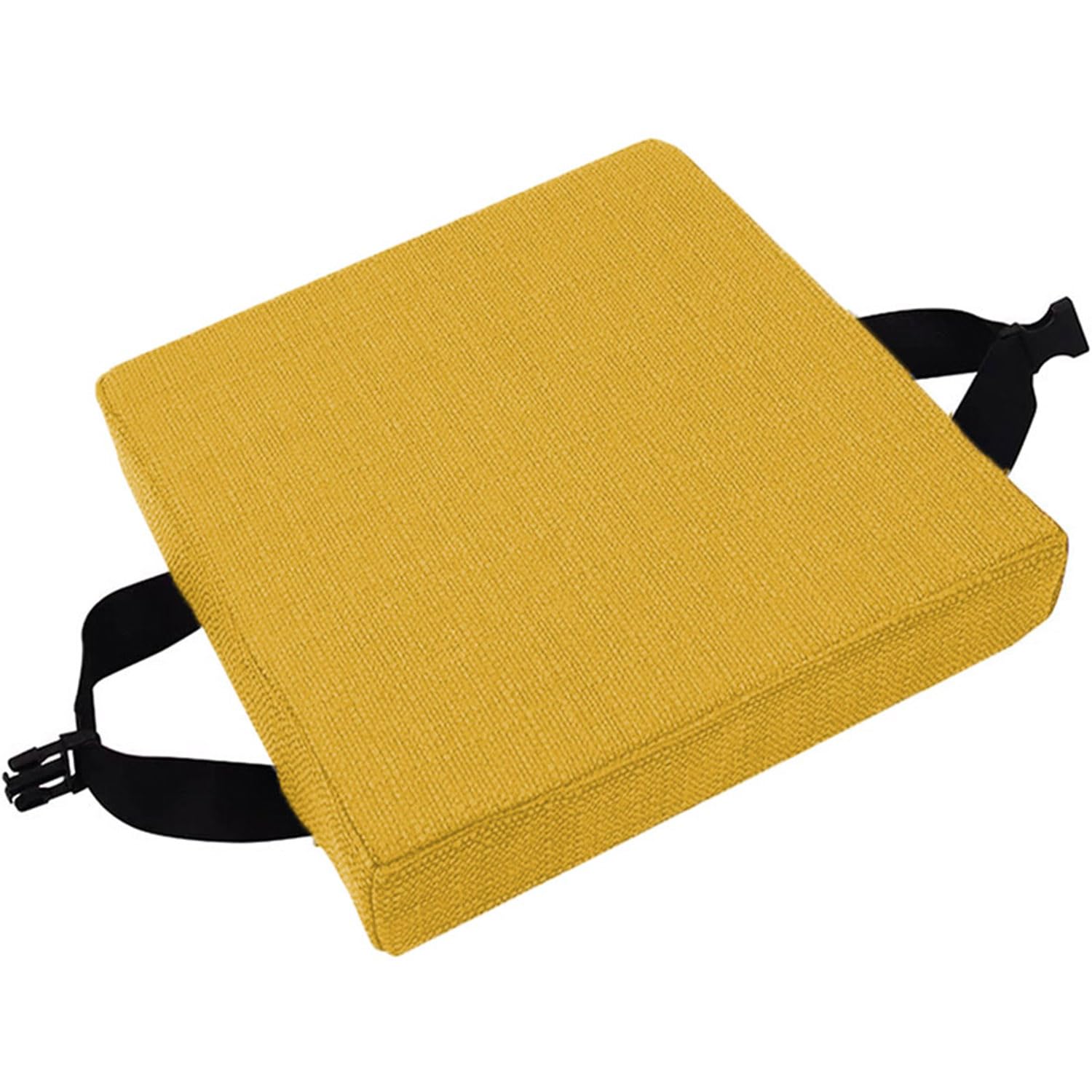 Coussin de chaise antidérapant carré 45x45x8cm assise jaune cuisine intérieur extérieur sangle