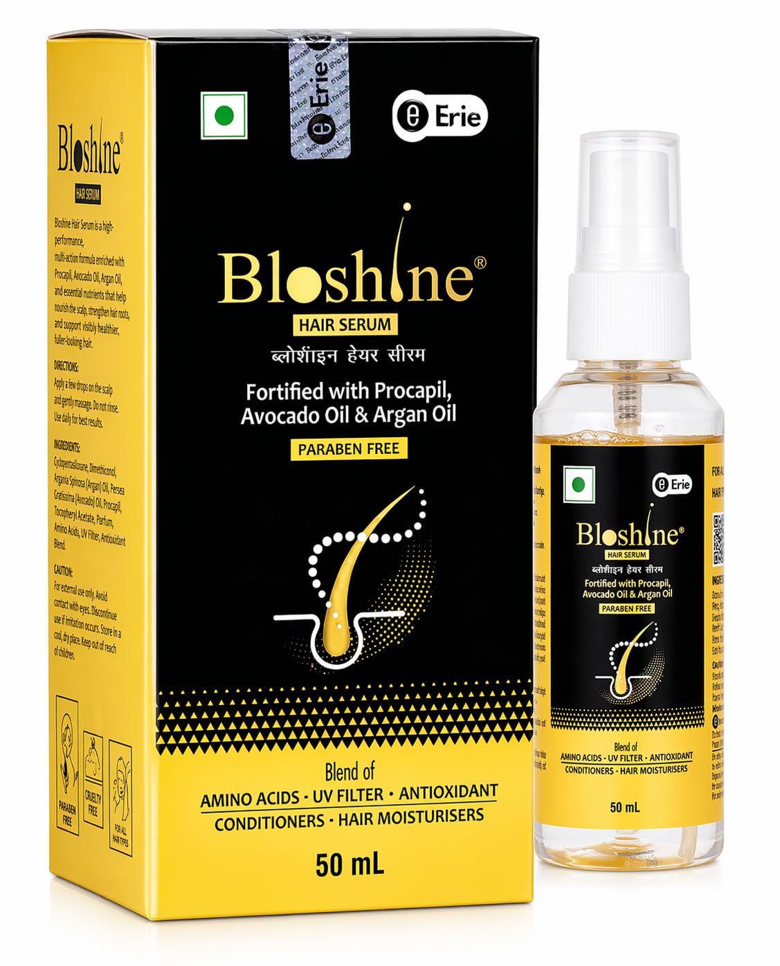 Bloshine Hair Serum | Fortified With Procapil & Argan Oil | Blend Of UV Filters | Antioxidants | Conditioners | Hair Moisturisers | Helps To Strengthen and Protect Hair (50ml)-picture-46