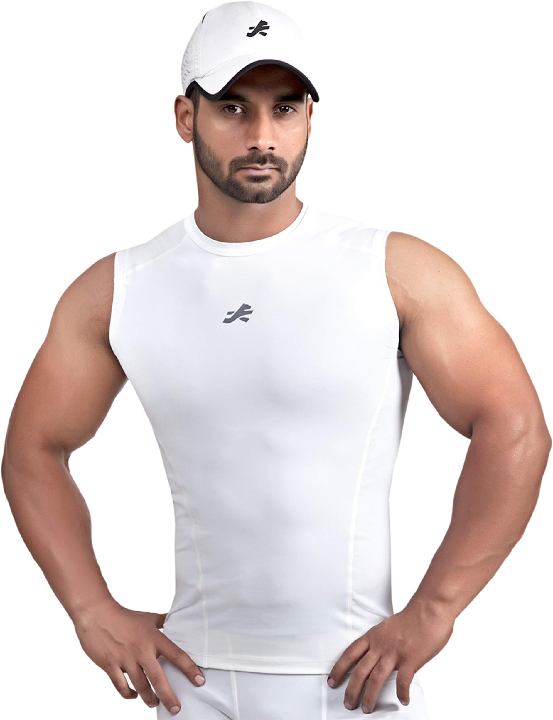 ReDesign ApparelsMens Nylon Cutsleeves/Sleeveless Compression Top for Sports
