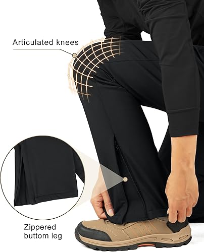 Miniatura 4 de 33,000ft Pantalones de nieve con forro polar para hombre, cálidos, impermeables, con aislamiento softshell, pantalones de esquí para senderismo,