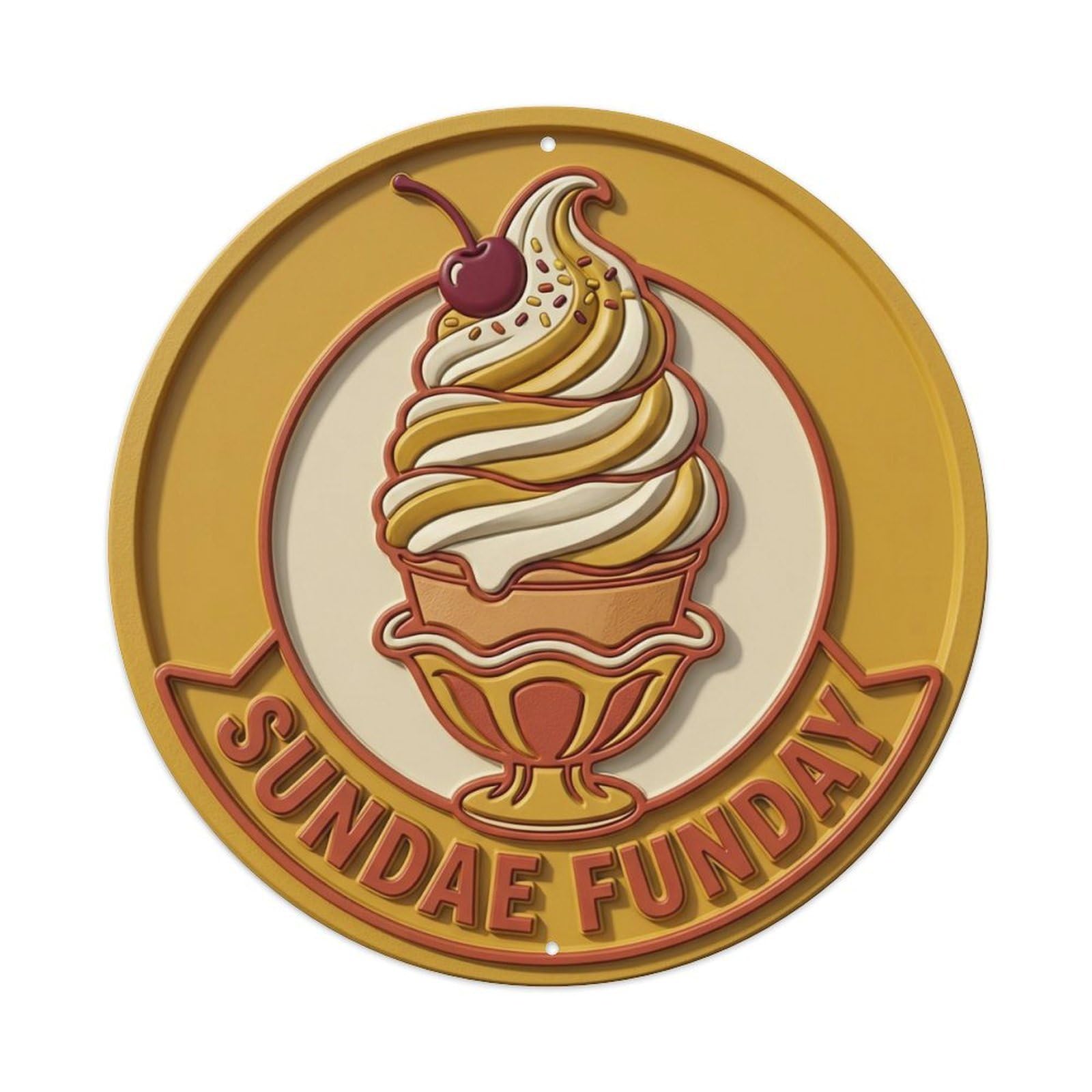 Sundae Funday Retro Advertising 1 Metal Tin Sign