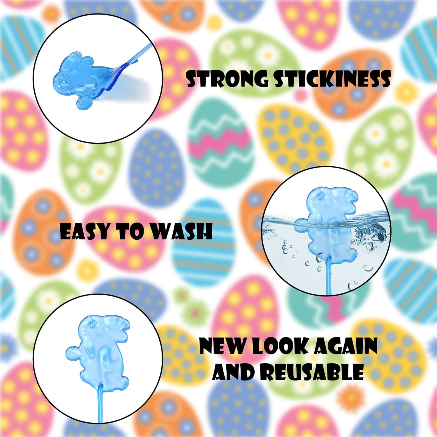 VOMAOK Easter Eggs Filled with Sticky Hands –24 Pack Pre-Filled Easter Eggs with 24 Assorted Sticky Hands Toys, Easter Basket Stuffers for Kids, Party Favors