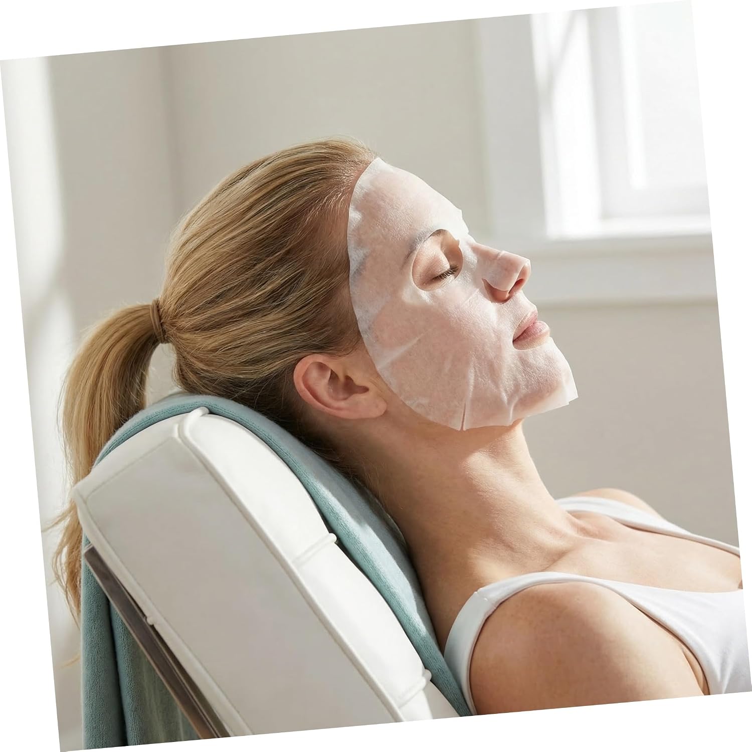 ULTECHNOVO 400pcs Disposable Cotton Face Mask Sheets Plain Facial Mask Paper for Women’s Skin Care Single Use Dry Face Fabric for Home Beauty Treatments and Salon Spa