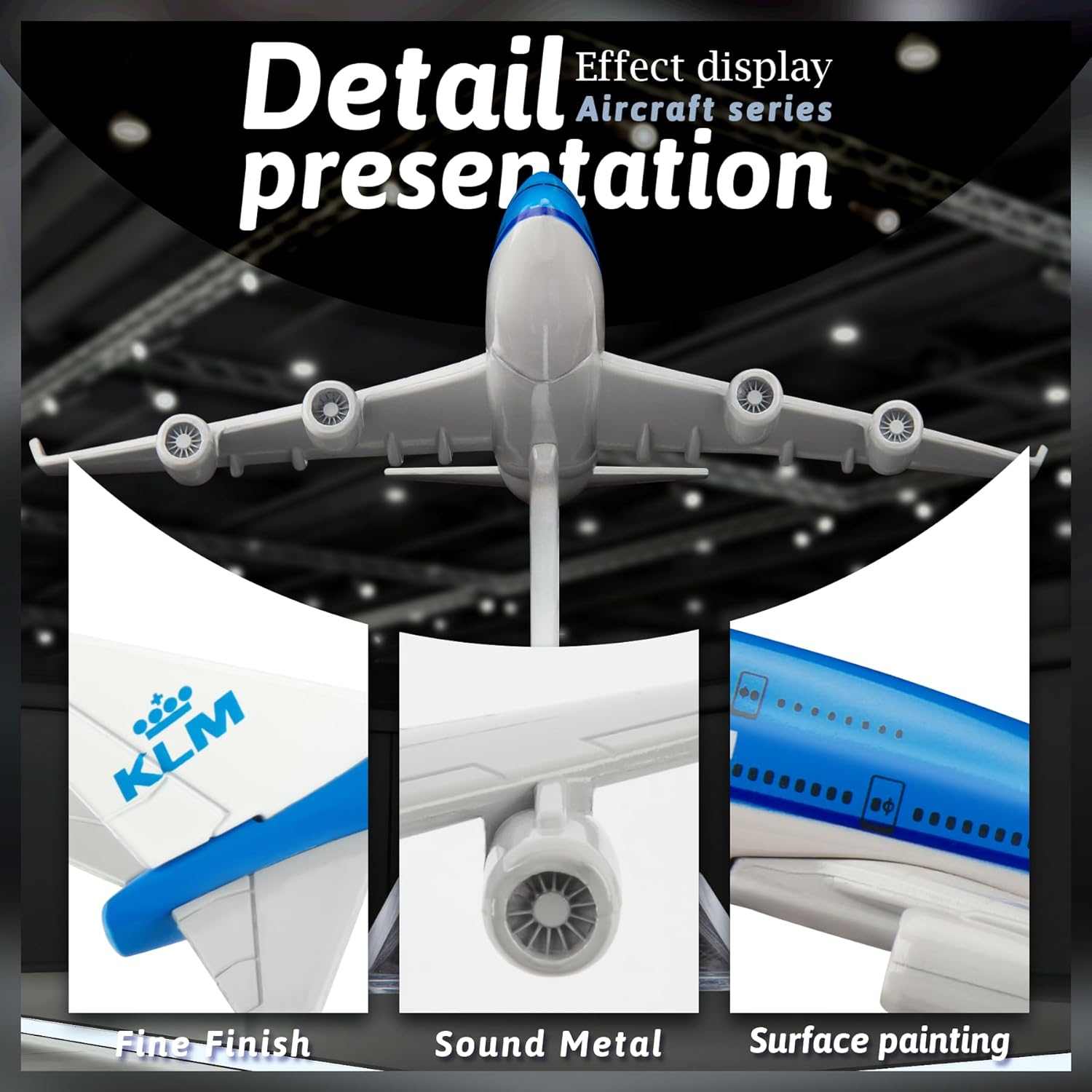 1/400 KLM 747 Airplane Model Kits die-cast alloys Airplane Model for Collection and Display