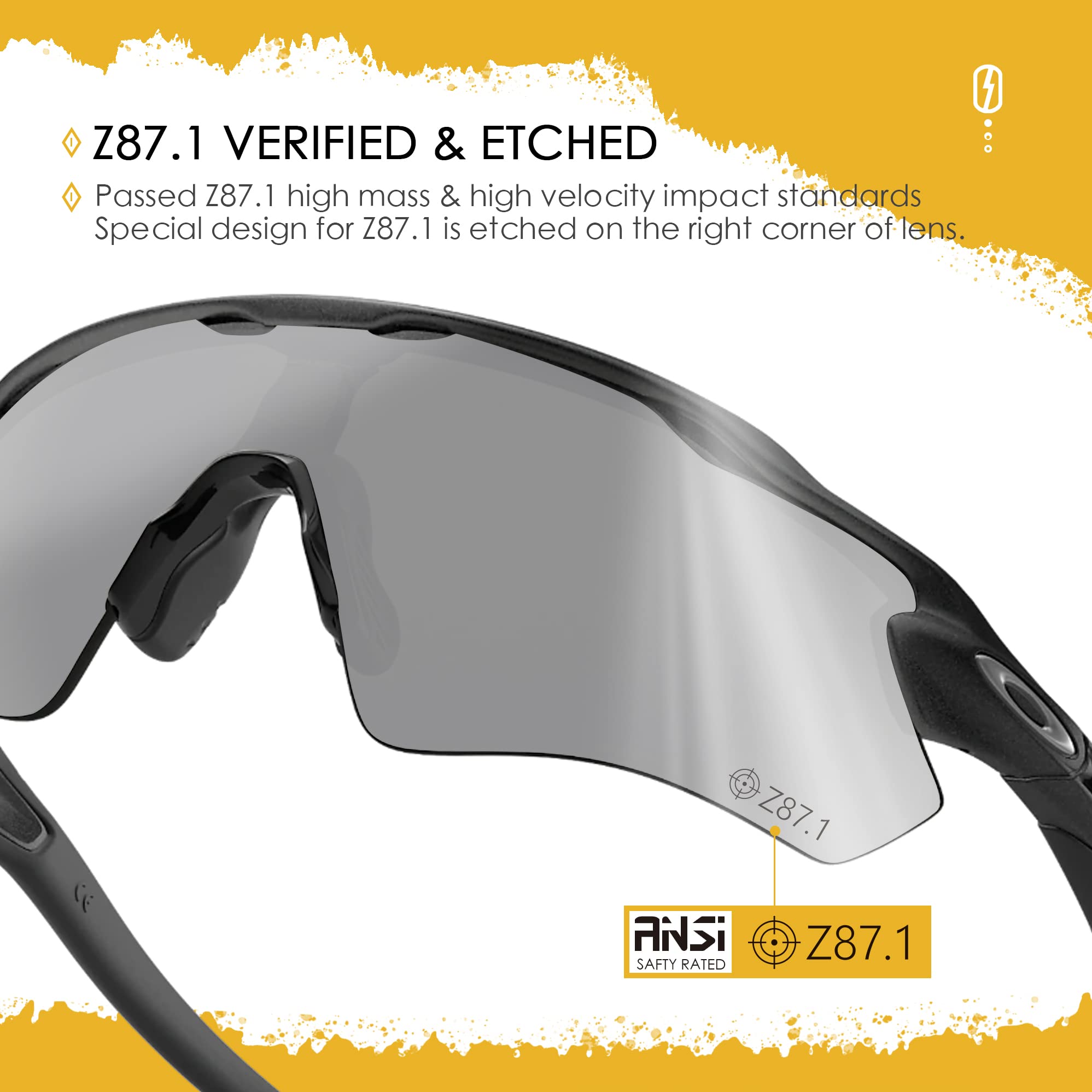 Lentes de repuesto polarizadas ANSI Z87.1 compatibles con gafas de sol Oakley RadarLock Path - Gainsboro