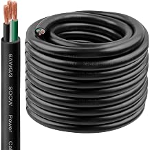 6/3 SOOW Wire 75FT, 6 AWG 600V SOOW Bulk Cable, 6 Gauge 3 Conductor Portable Power Cable, Extension Cord for Welder,Generator,Portable Light,Circuits,EV Car Charger,Motor Lead