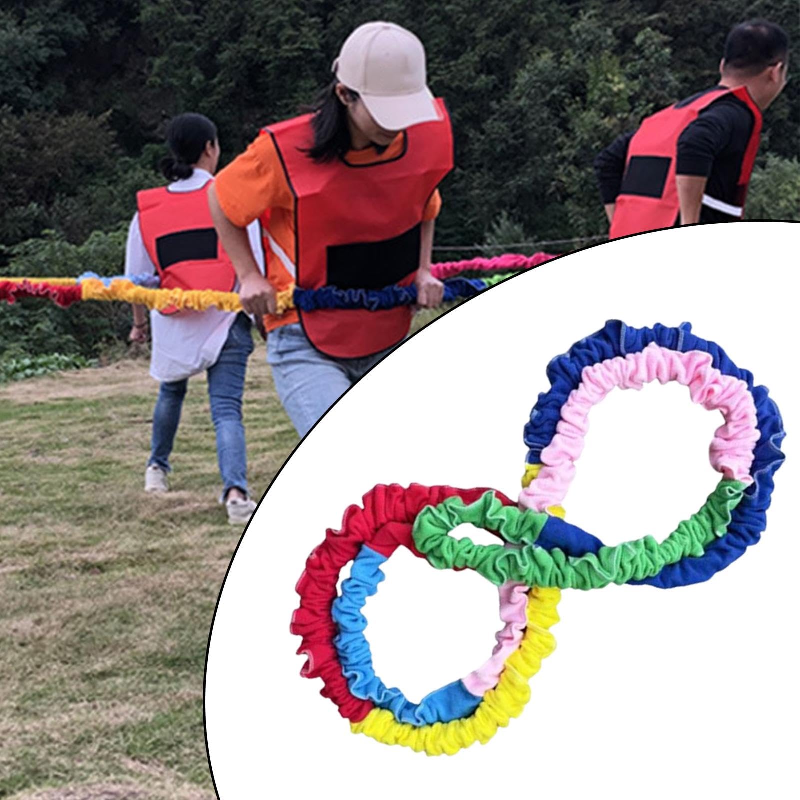 Qianly Banda Elástica Cooperativa para Ejercicios de Movimiento Dinámico Y Colorido, Ideal para Juegos de Fiesta en El Jardín de Infancia.