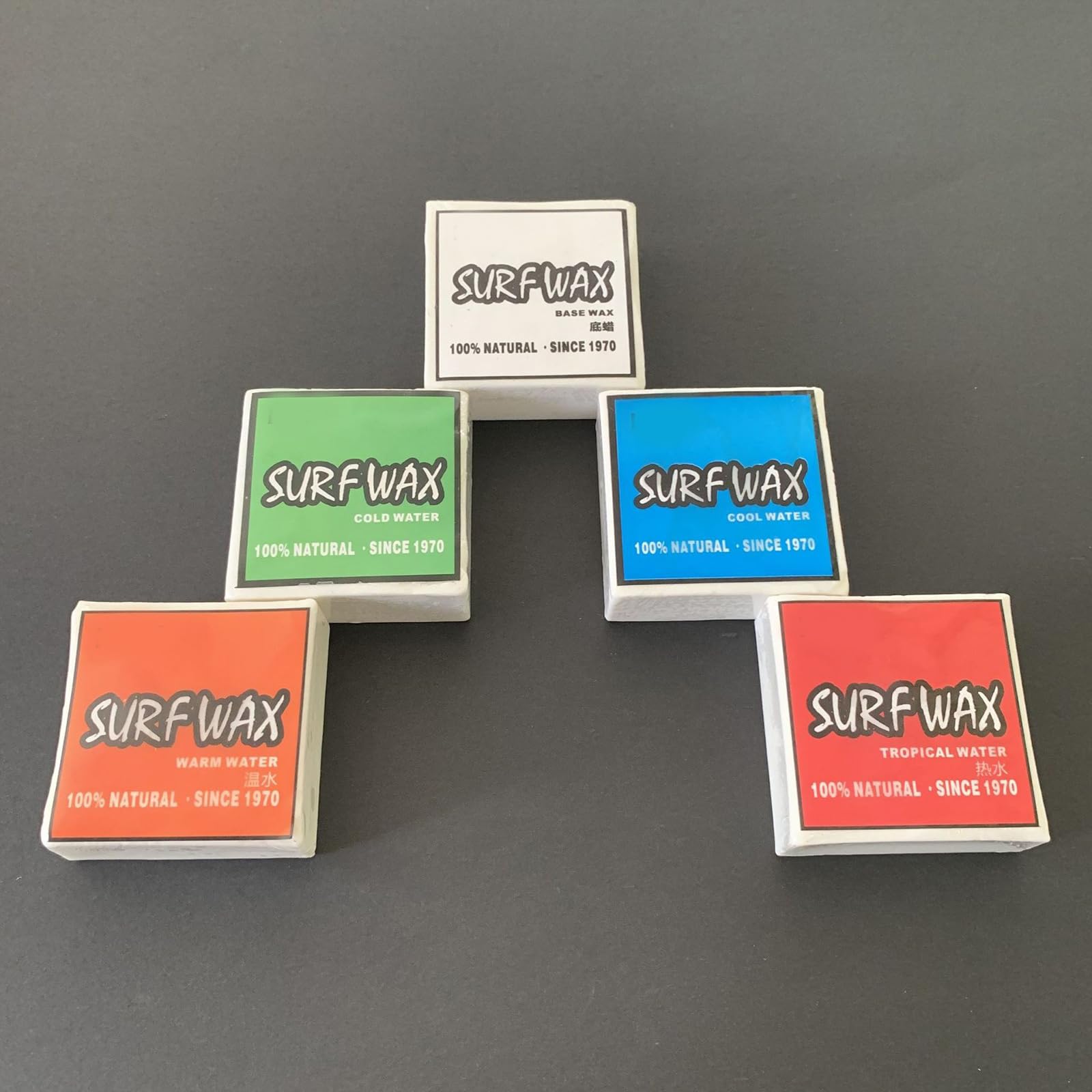 Ceras de surf de fácil aplicación, buenas ceras antideslizantes, para agua fría y caliente, para diferentes temperaturas de agua, se aplican fácilmente cera de surf