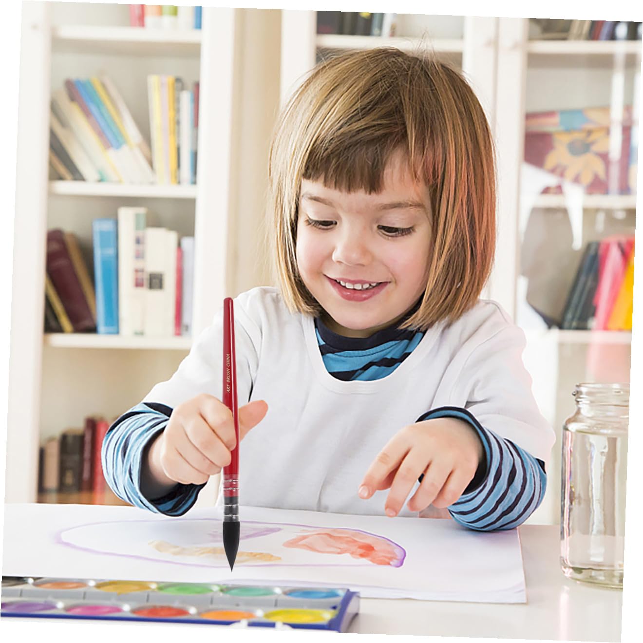 SEWACC 2 Sets Nylon-Pinsel Mit Holzgriff Zum Malen Zeichnen Für Schul- Und Kirchenveranstaltungen