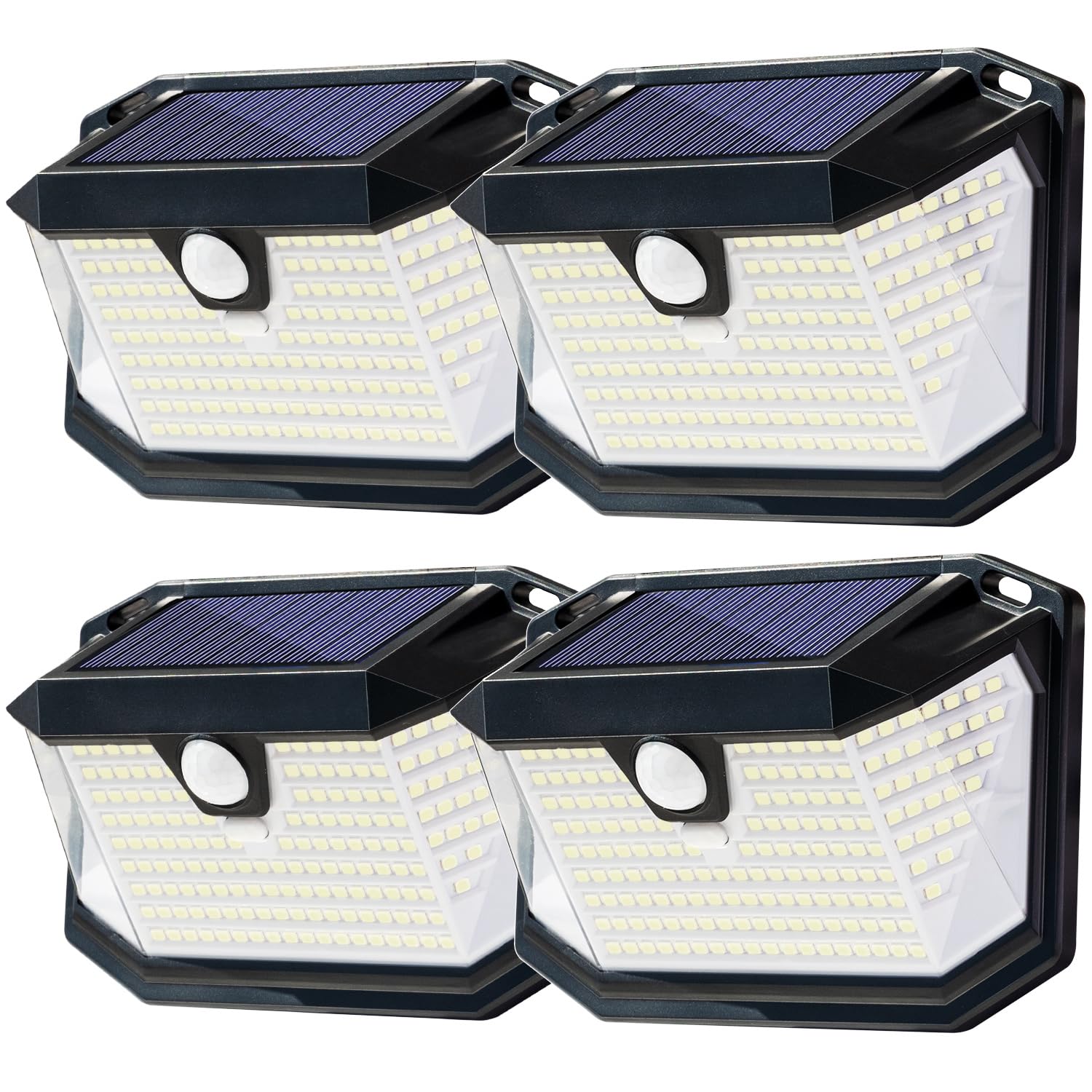 OreunikSolar Lights Outdoor Waterproof,3 Mode Motion Sensor Lights Outdoor,202LED Wide Angle Outside Security Lights,IP65 Waterproof Solar Wall Lights for Front Door,Yard, Garage,Garden (4)