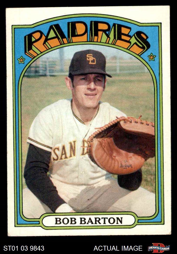 Topps1972 Topps # 39 Bob Barton San Diego Padres (Baseball Card) NM Padres