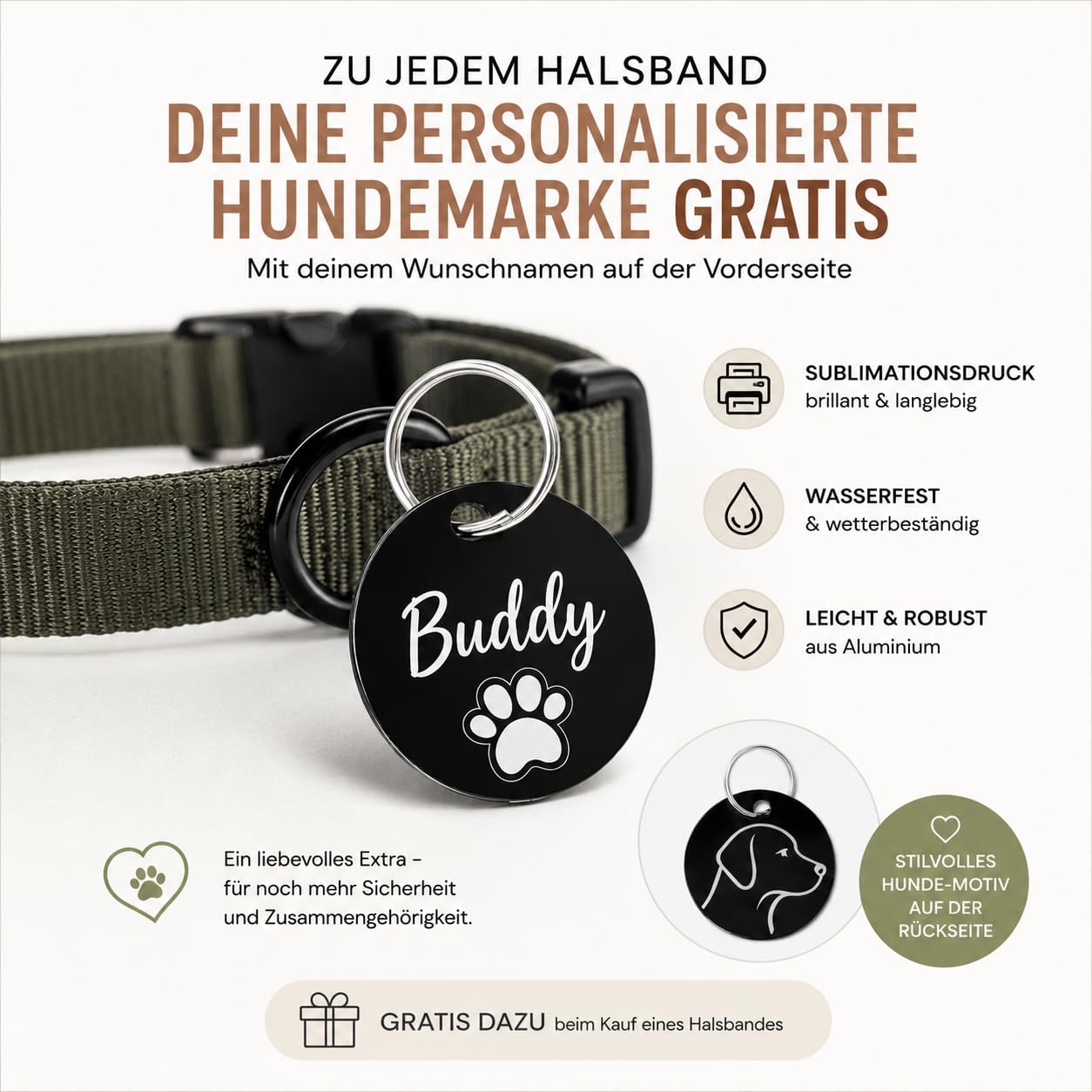 Collar para perro con etiqueta de nombre personalizada, hecho a mano en Austria, piezas de metal reforzado y diseño vaquero, para perros pequeños y grandes (S, cristal arcoíris)