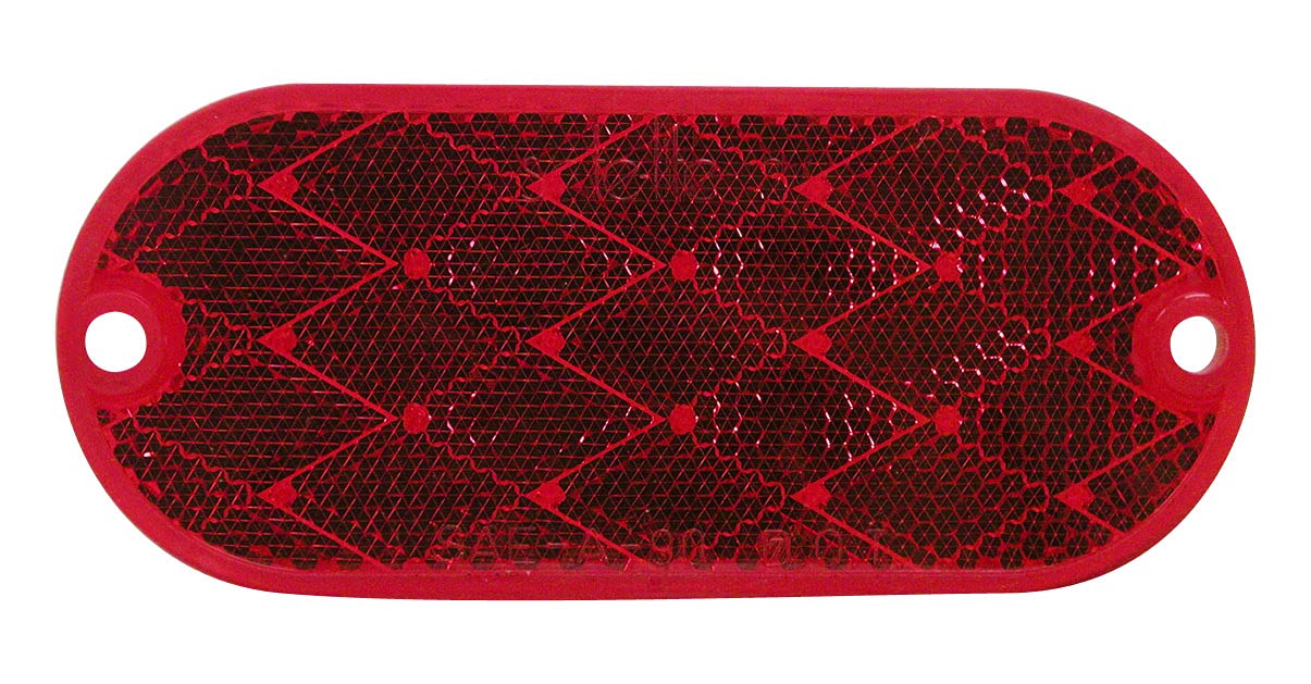 PM V480R Red Oval Stick-on Reflectors 2 Count