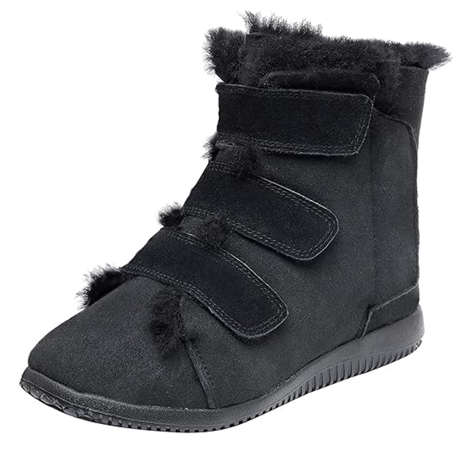 Damskie bardzo szerokie kapcie, diabetyczne ciepłe buty z polaru, buty do chodzenia, ortopedyczne wygodne kapcie, antypoślizgowe okrągłe palce, regulowane szerokie, dla opuchniętych stóp