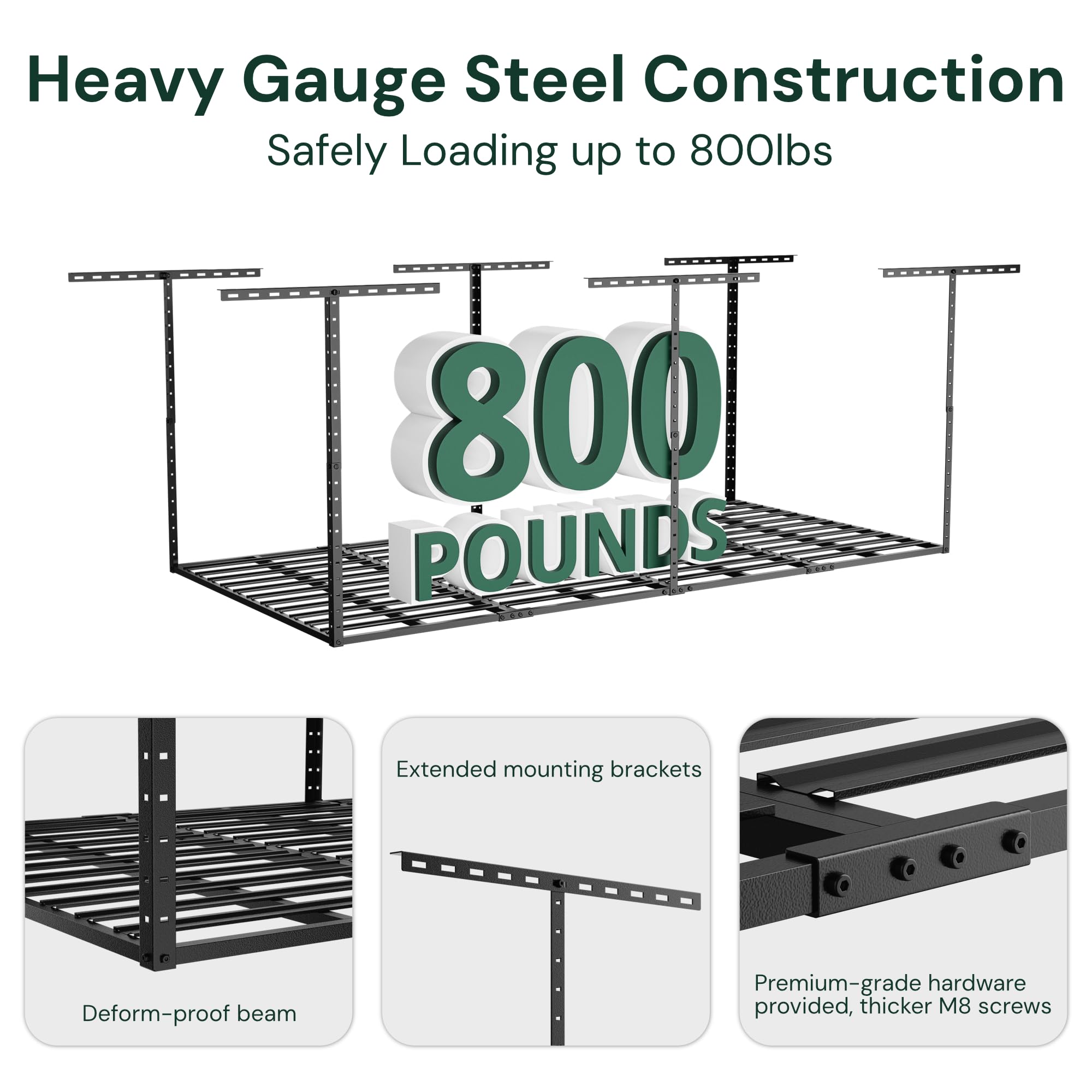 Snapklik.com : SunsGrove 2x8 Garage Storage Overhead Rack Organization