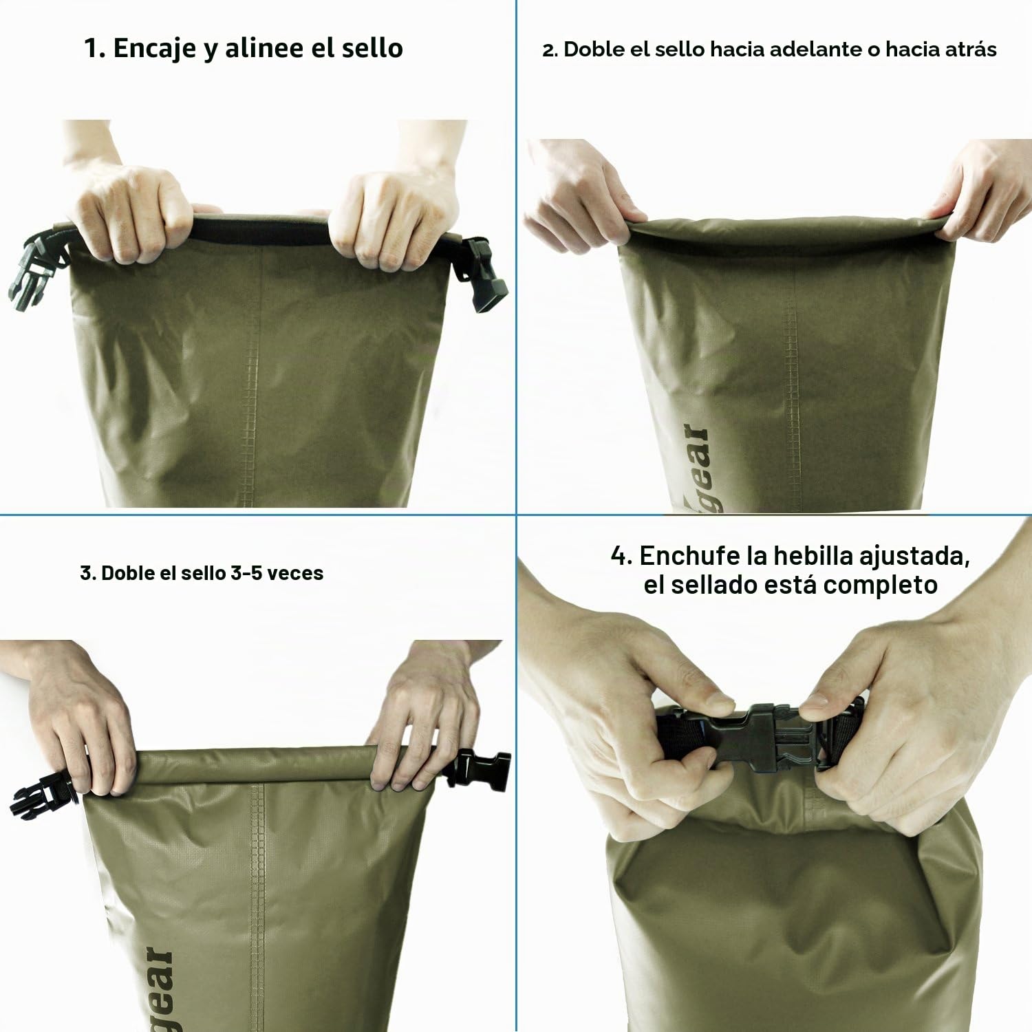 Bolsa Impermeable Unigear 5 L para Barco Kayak Pesca Rafting Camping