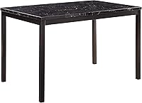 Vista 7 de Lexicon Malaya - Mesa de comedor con altura superior de mármol sintético, 40 pulgadas de largo x 40 pulgadas de ancho, marrón Marrón oscuro