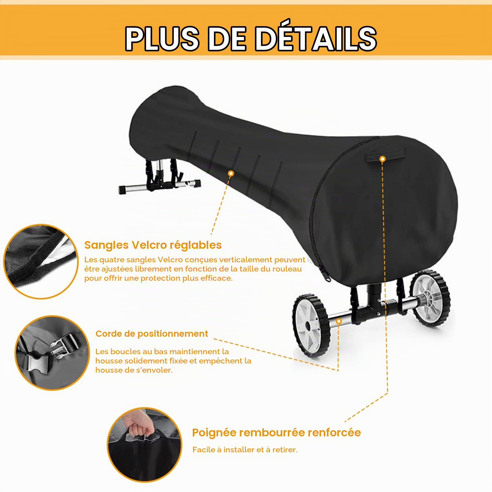 Enrouleur de Couverture Solaire Housse,Enrouleurs pour Bâche de Piscine Bache de Protection,Housse De Protection pour Enrouleur De Couverture Solaire pour Piscine Extérieur Intérieur20FT