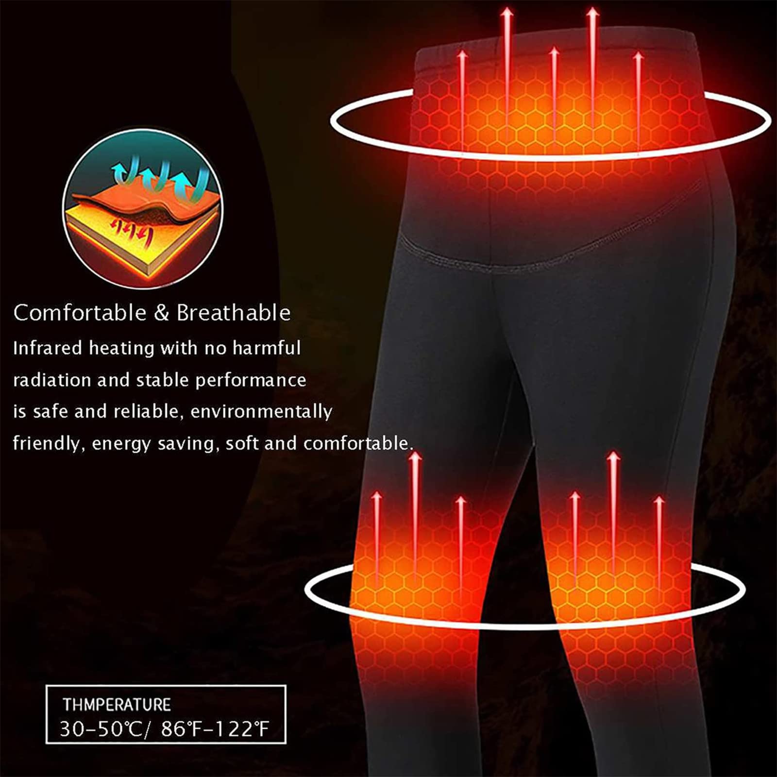 Ropa Interior térmica para Hombre, calefacción de 6 Zonas USB de Invierno para Senderismo, esquí, Caza (Negro 3XL) (Negro L)