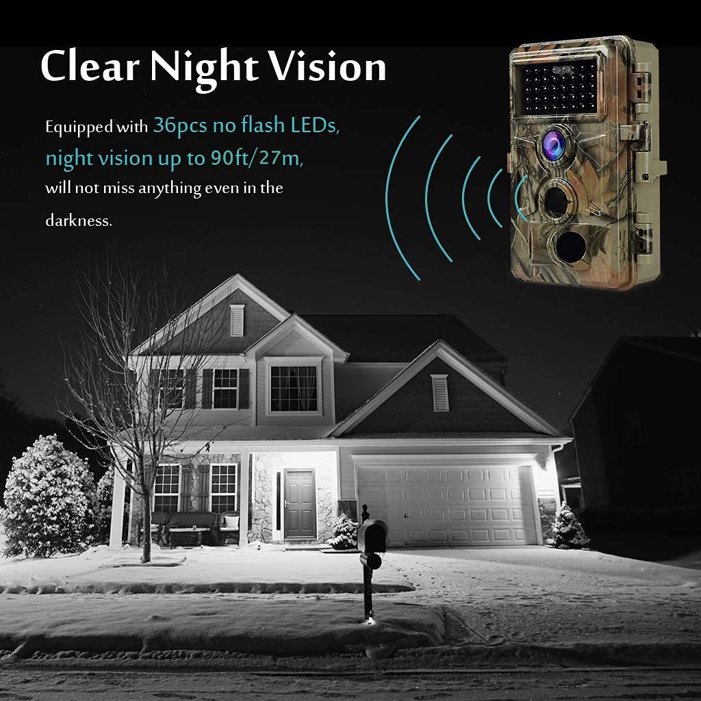 Caméra De Chasse Wi-Fi 32 Mp 1296P Avec Vision Nocturne Et Détection De Mouvement, Étanche Ip66