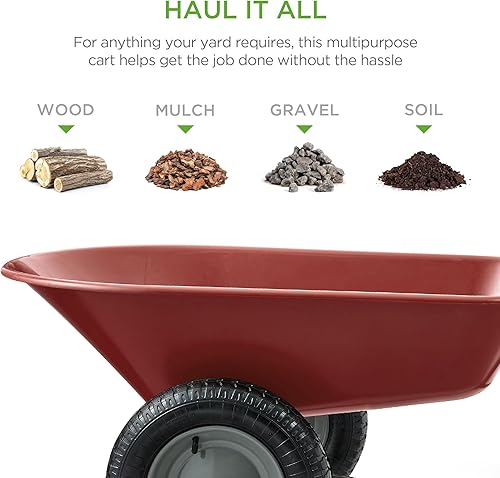 Vista 34 de Best Choice Products carretilla de jardín para hogar con doble rueda