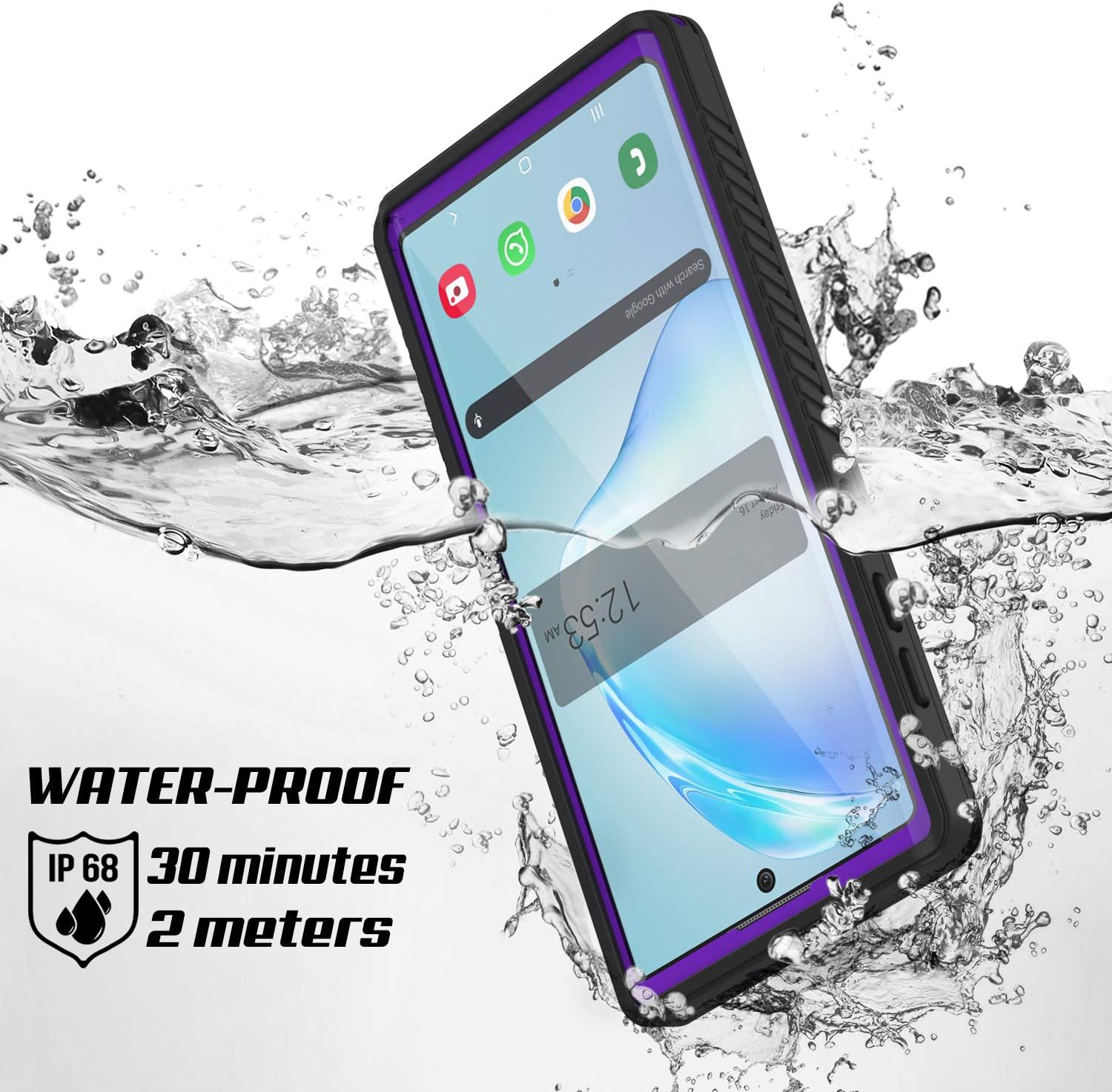 Frее Shірріng Ovеr $50 Punkcase Galaxy Note 10 Plus Waterproof Case [Extreme Series] [Slim Fit] [IP68 Certified] [Shockproof] [Dirtproof] [Snowproof] Armor Cover Compatible with Samsung Galaxy Note 10+ Plus [Purple]