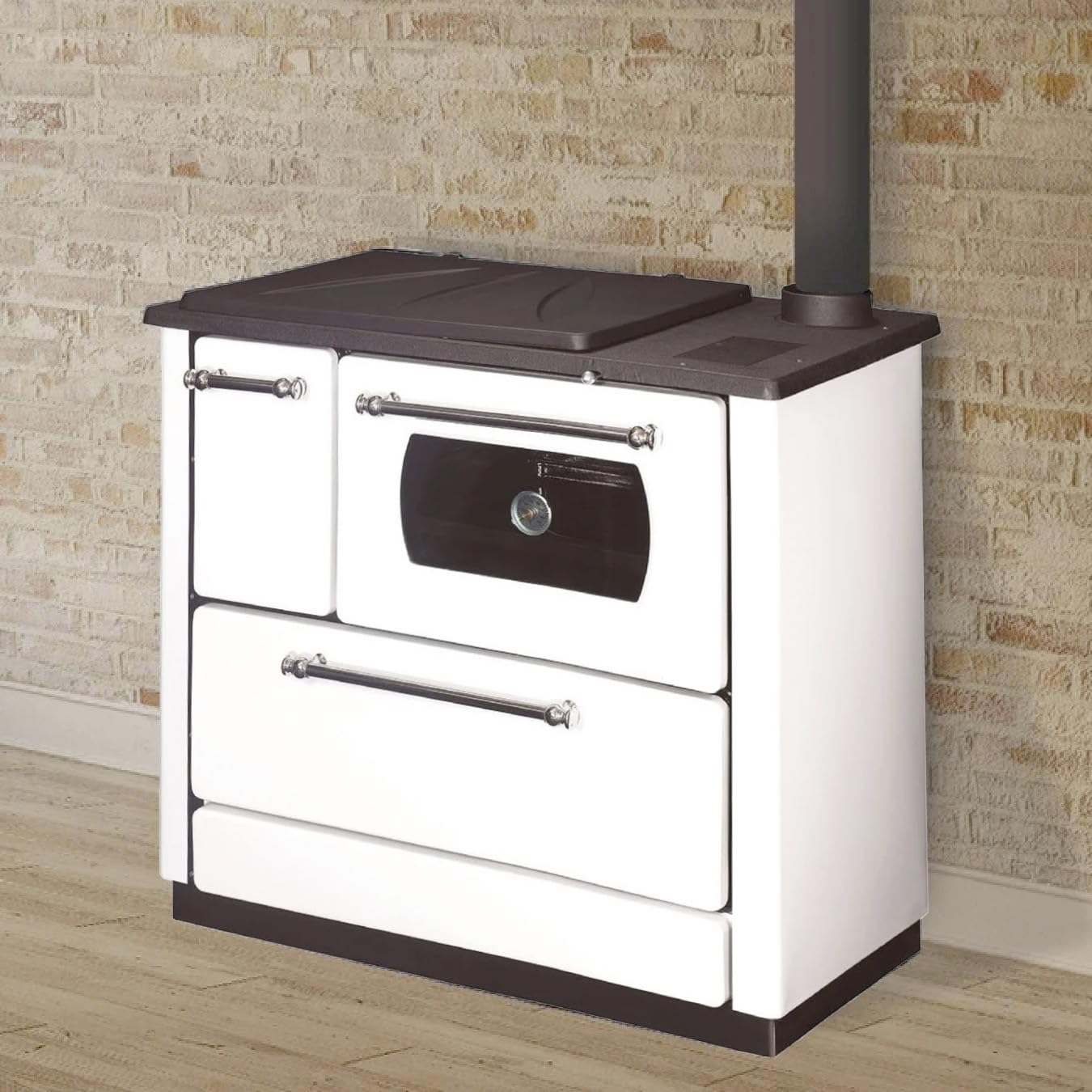 Cuisinière Bois avec Four Chauffage seul Dana Sannover 9 kW Blanc