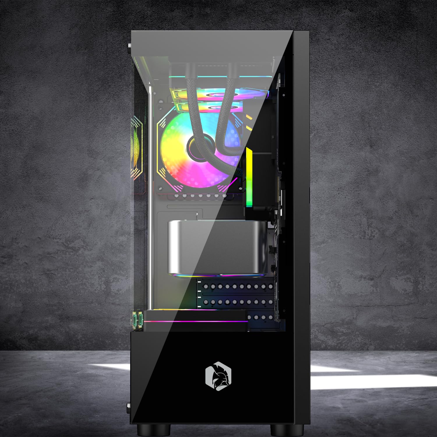 EMPIRE GAMING - Boitier PC Gamer Diamond - ARGB Moyenne Tour ATX/ITX - Façade Plexiglas et Paroi Latérale