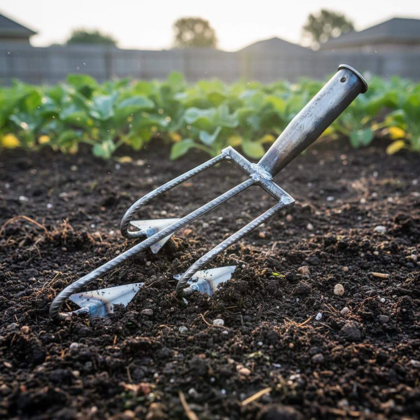 Gralara Zappa a 5 Denti Multifunzione, Rastrello Sarchiatore Saldatura Solida, Attrezzo Dissodatore Manuale per Agricoltori, Giardino, Zappa A 5 Denti