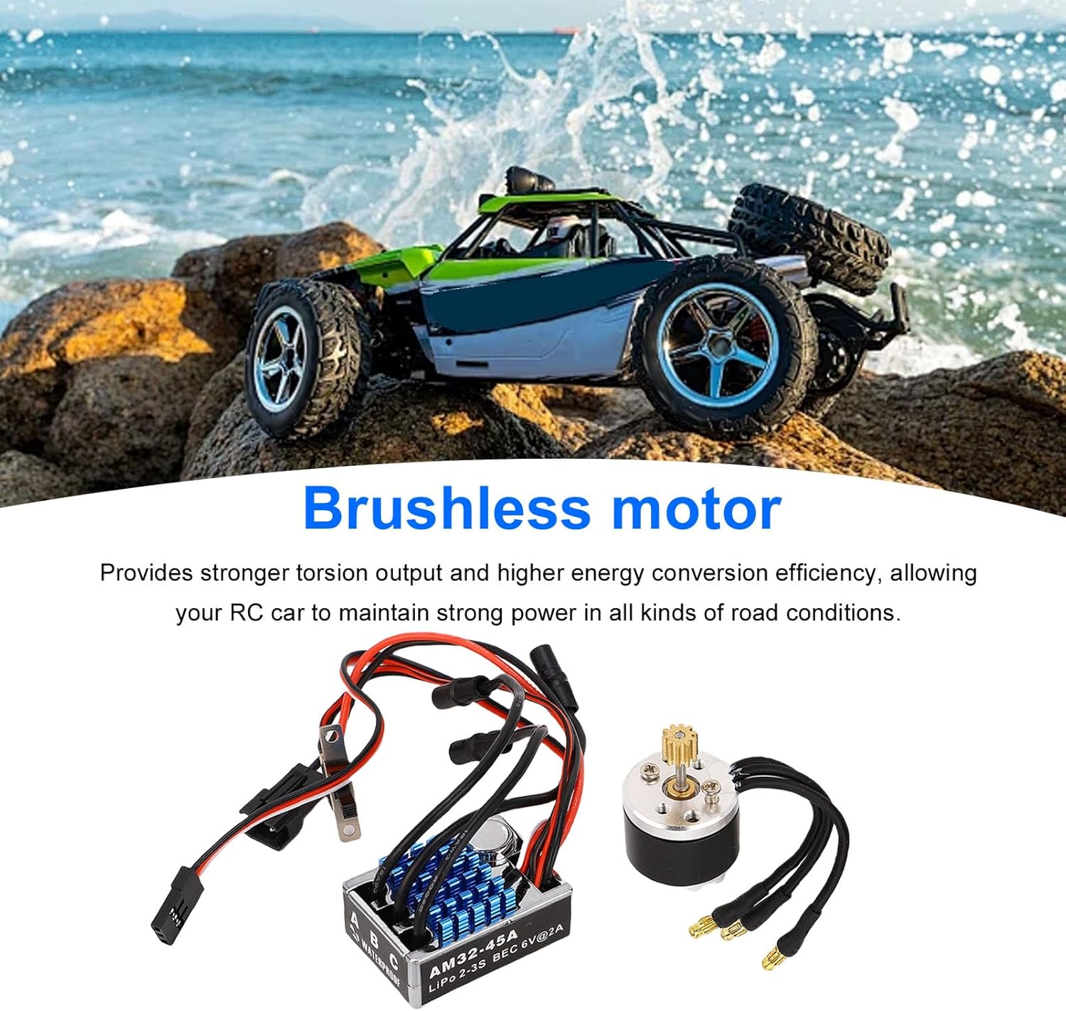 Drfeify RC Crawler Car ESC 45A Brushless Motor Electronic Speed Controller for MN128 MN78 Series Upgrades Part
