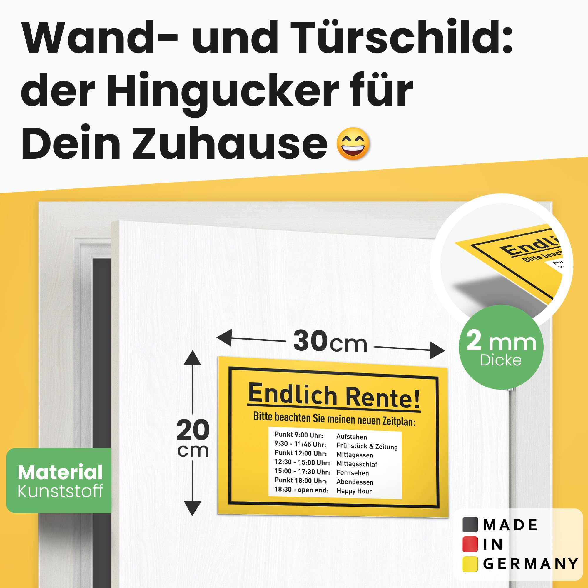 DankeDir! Retirement Schedule, Plastic Sign Funny Saying, Gift Retirement Pensioner Retirement Colleague Women & Men - Image 2