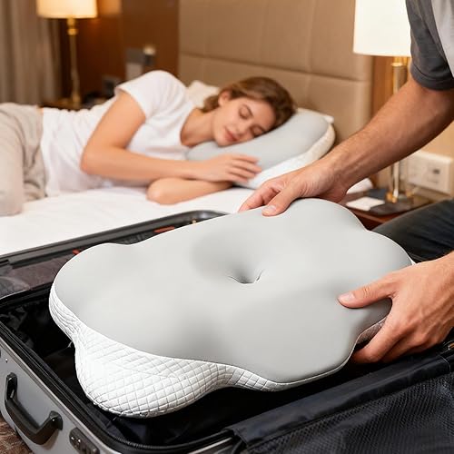 Miniatura 2 de Cervical Pillow For Side Sleeper  Memory Foam Sleep Supplies  Breathable Orthopedic Pillow - For Travelers Drivers Office Seniors Students Home
