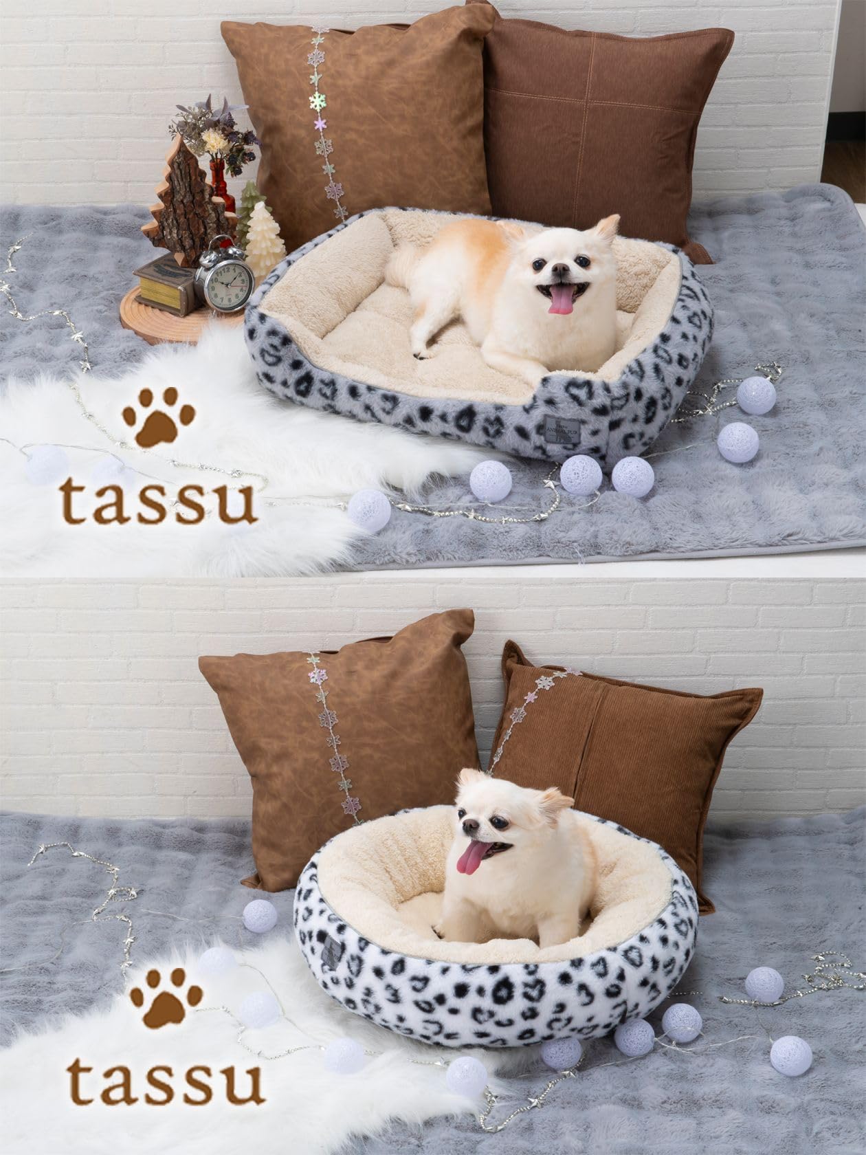 Amazon.co.jp: スクエアベッドS ペット用 アニマルファー tassu タッス