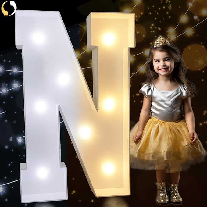 Pooqla 3FT Marquee Light Up Letters, Cool White and Warm White LED Big Mosaic Ma