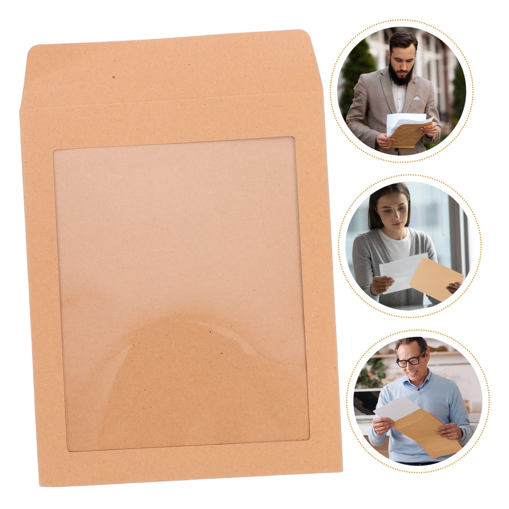 Buste in Carta Kraft Trasparente 25 Pezzi per Cartoline Regalo