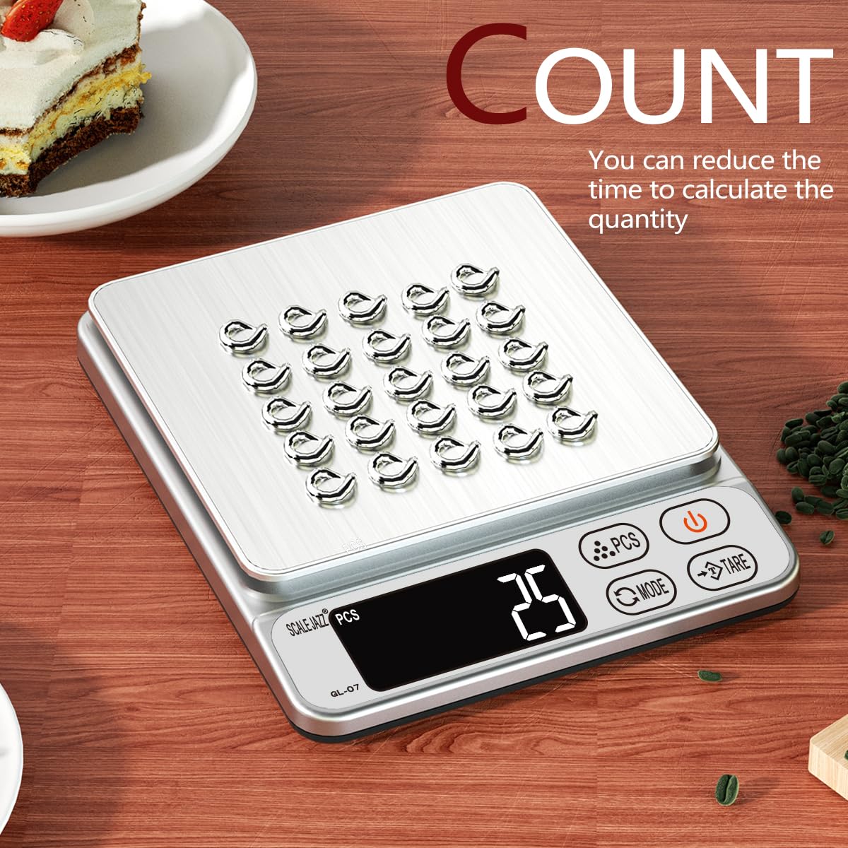 Báscula electrónica de cocina de alta precisión con un peso máximo de 5 kg, precisa a 0,1 función de sincronización de desconexión automática