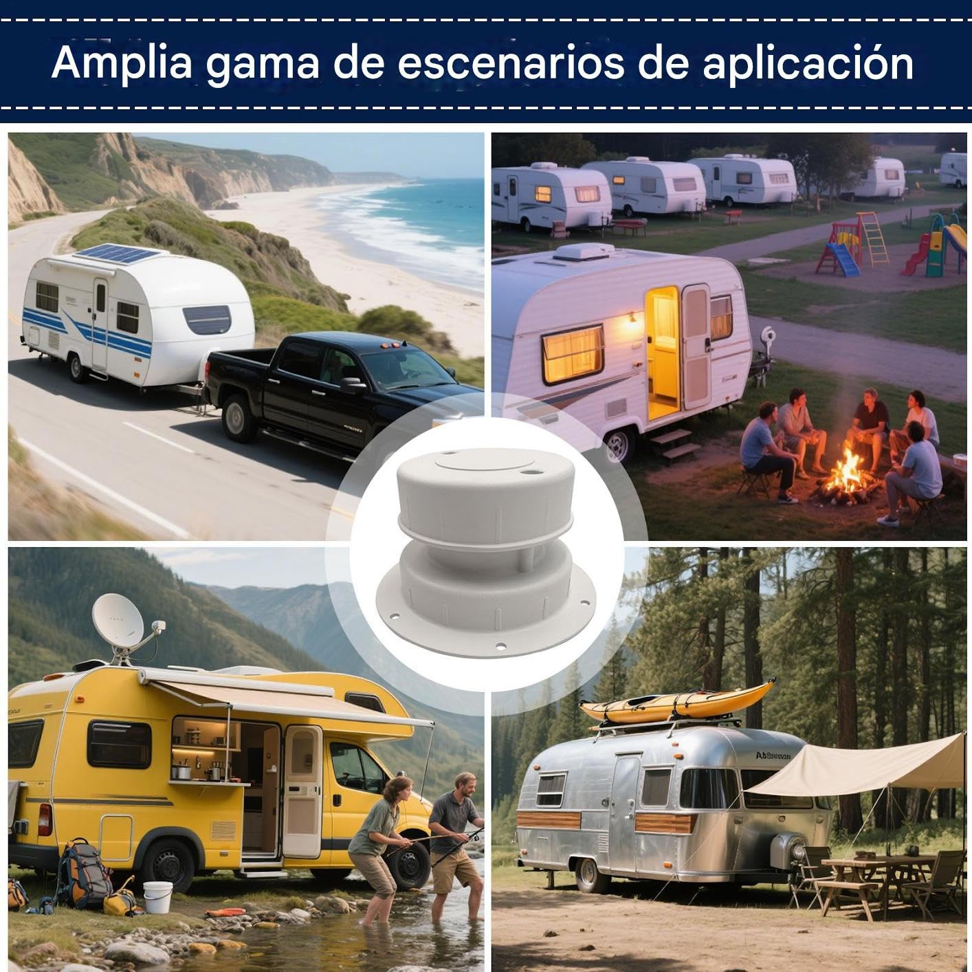 Genérico Tapa para Ventilación De Techo De | Cubierta para Respiraderos de Furgoneta | Pieza de Reemplazo para Ventilación de Camping y Exteriores de
