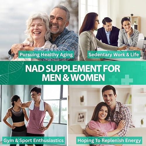 Miniatura 8 de Suplemento liposomal NAD, ribósido de nicotinamida NAD+, quercetina, resveratrol 910 mg para mujeres y hombres, suplemento NAD para