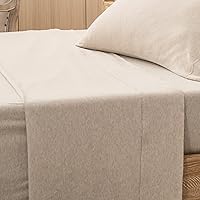 Vista 11 de PURE ERA Sábana Encimera Plana de Punto Jersey Solamente 100% Algodón Jaspeado Tipo Camiseta Súper Suave Cómoda Transpirable