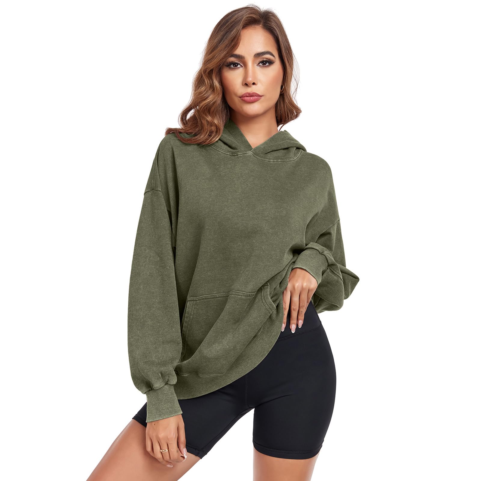 Felpe con cappuccio oversize per uomo donna pullover felpe lavaggio acido vintage vestibilità ampia unisex abiti in cotone