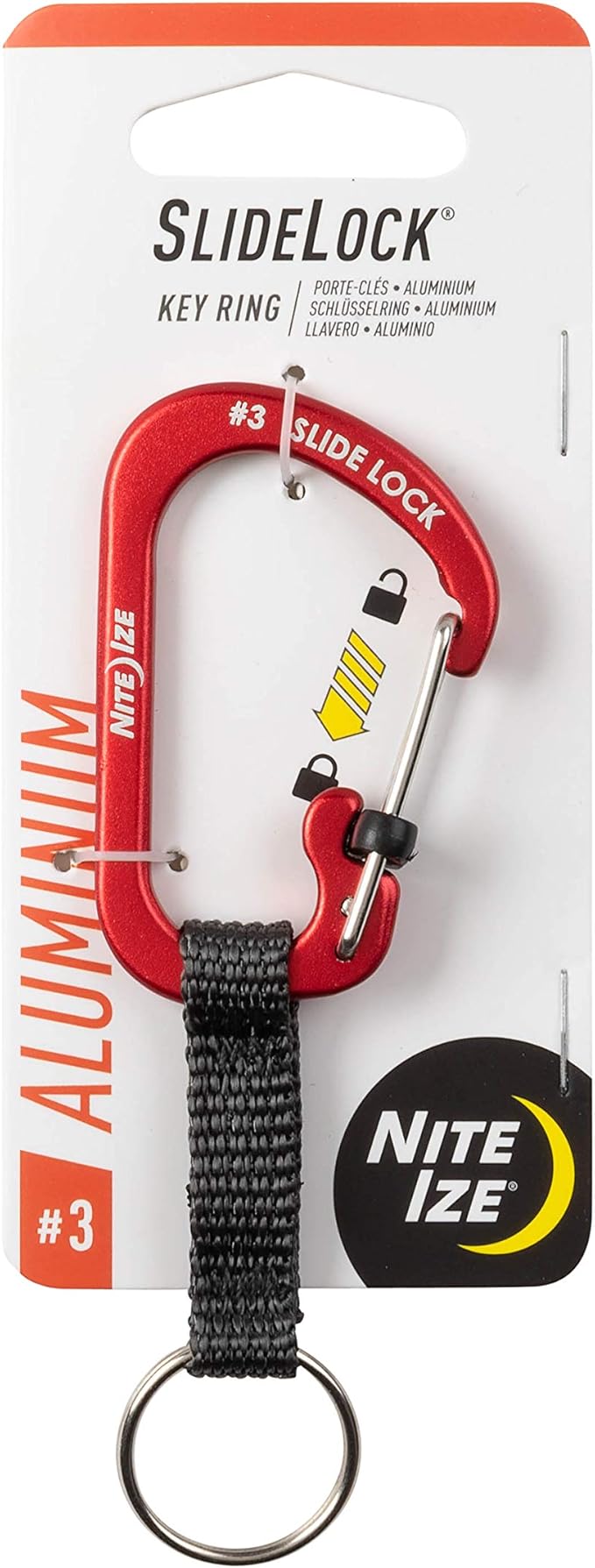 Nite Ize SlideLock Key Ring, Red Sports & Outdoors