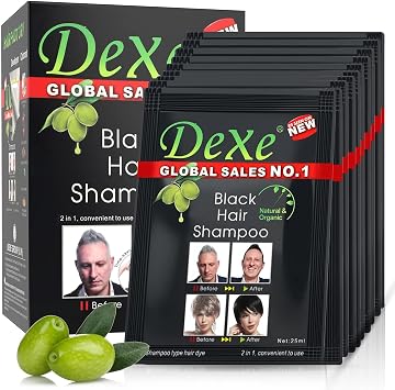 10 PCS Black Hair Dye Shampoo for Men Women, Instant Hair Dye Natural Ingredients Simple to Use Lasts 30 Days Hair Shampoo Great Choice for Woman & Man-250ML