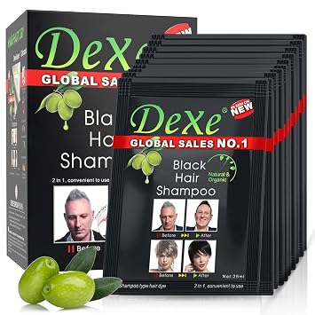 10 PCS Hair Dye Shampoo for Men Women, Black, Natural Hair, Instant Hair Dye, Lasts 30 Days, Great Choice for Woman & Man